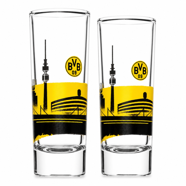 Borussia Dortmund BVB Schnapsglas Skyline 2er Set 7 cl